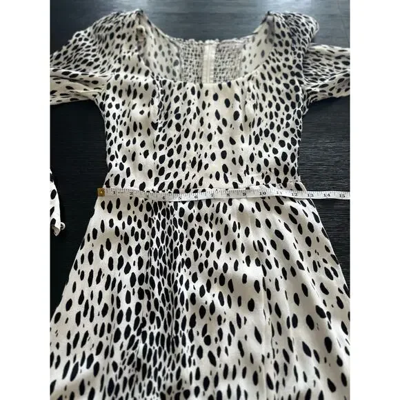 Reformation Alessi Polka Dot Ivory Long Sleeve Midi Dress size 4 - Picture 10 of 10
